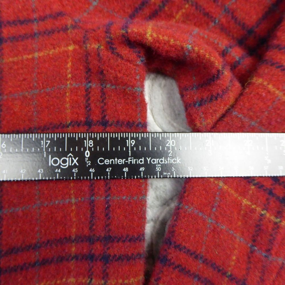 Rafaella Sport Shirt Women Medium Red Flannel Wool Blend Button Up Longer Length - Picture 2 of 6